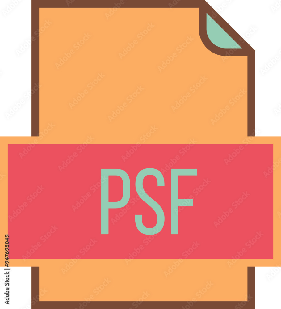 PSF File icon fill and outline crisp corners PSF File icon fill and outline crisp corners