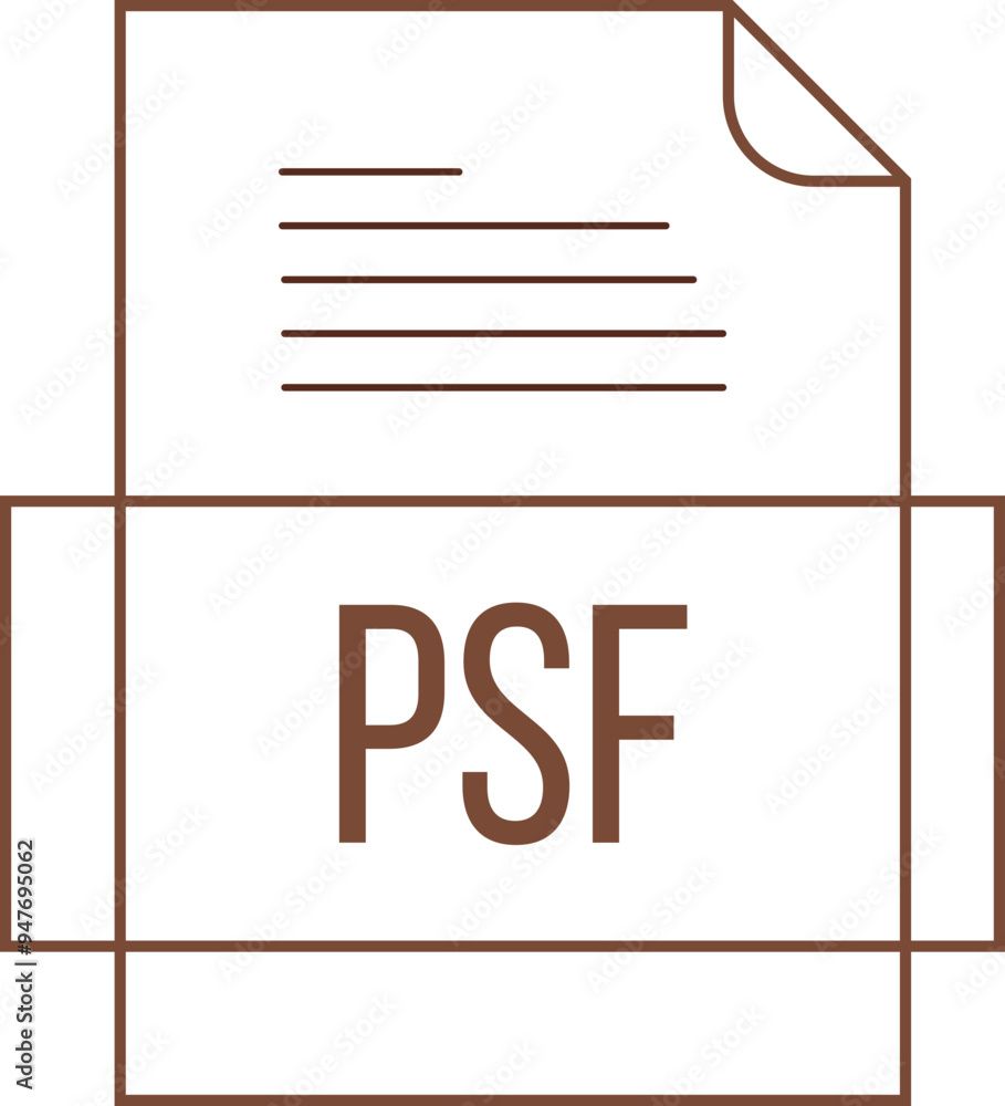 PSF File icon crisp thick outline sharp corners PSF File icon crisp thick outline sharp corners