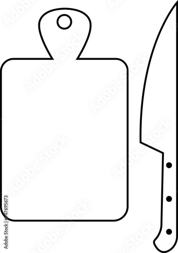 Chopping Board Line Icon, Outline Vector Symbol Illustration.