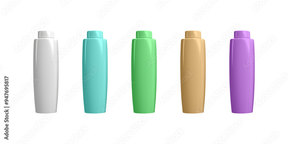 Set of Cosmetic Bottles Mockup Set of Cosmetic Bottles Mockup