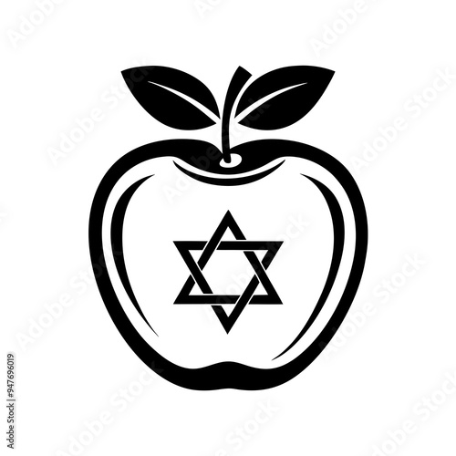 Rosh Hashanah Apple with Star of David