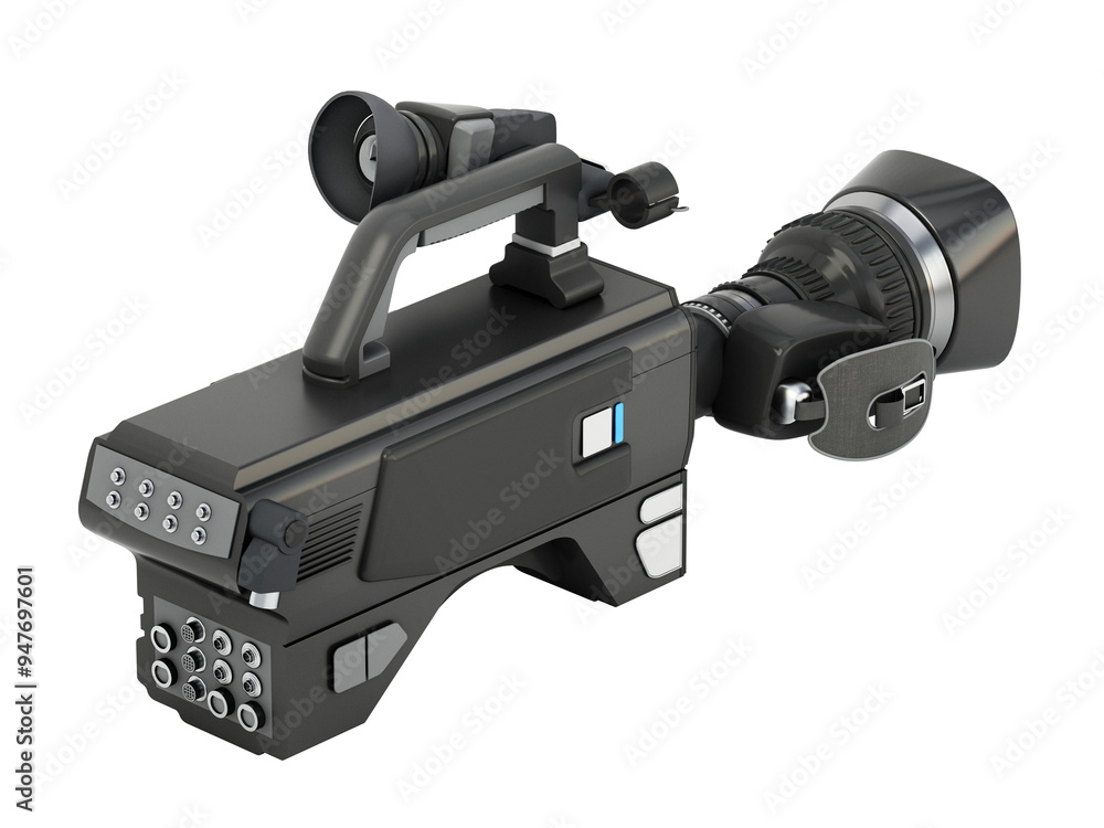 Professional video camera isolated on transparent background. 3D illustration Professional video camera isolated on transparent background. 3D illustration