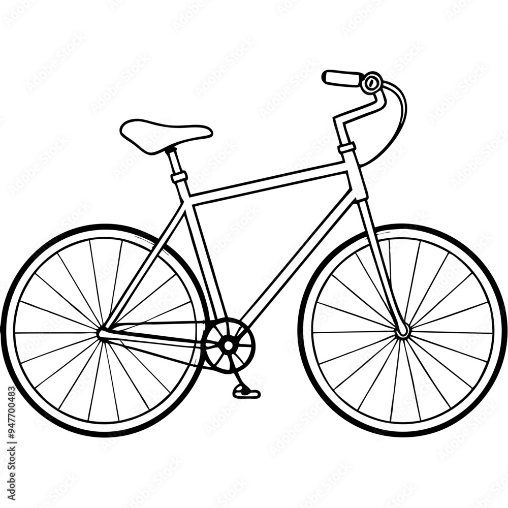 black line drawing depicting classic bicycle, bike, cycle on transparent background black line drawing depicting classic bicycle, bike, cycle on transparent background