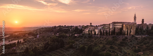 Sunset over Pienza (Tuscany, Italy)