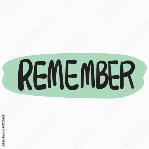 Remember Doodle English Calendar Reminder Lettering Memo Calendar Sticker