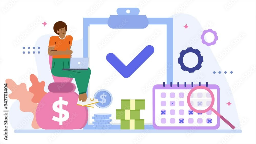 Budget management with tools illustration business animated video Budget management with tools illustration business animated video