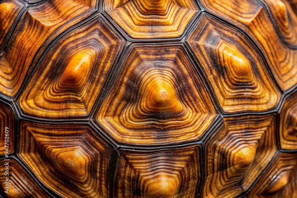 Brown tortoise hard shell pattern closeup Brown tortoise hard shell pattern closeup