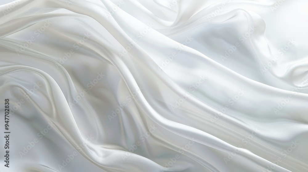 Obraz premium Draped White Satin Fabric with Smooth, Gentle Curves