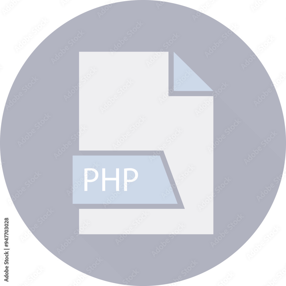 PHP File format icon in shapes and circular shape outside PHP File format icon in shapes and circular shape outside