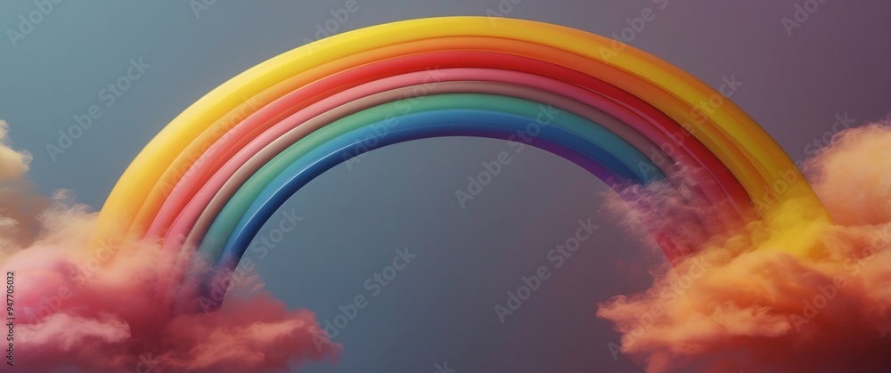 Rainbow Archway Emerging from Colorful Clouds Rainbow Archway Emerging from Colorful Clouds