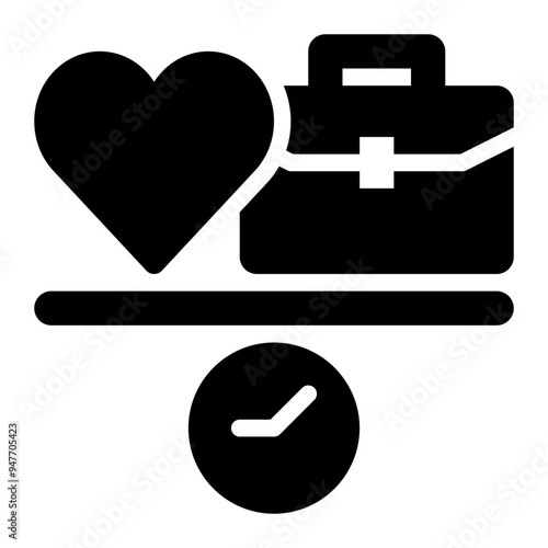 work life, balance, work, life, business solid or glyph icon