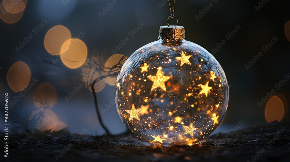 A glowing Christmas ornament A glowing Christmas ornament