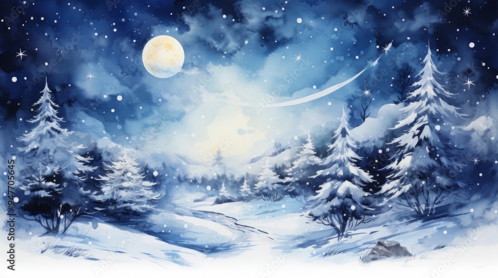 Merry Christmas Festival Watercolor Generative AI Merry Christmas Festival Watercolor Generative AI