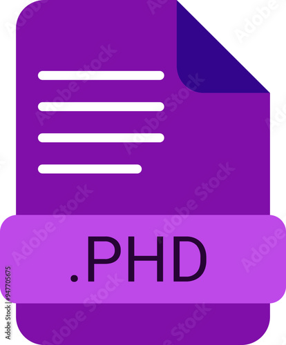PHD ip file extension icon color fill outer flat