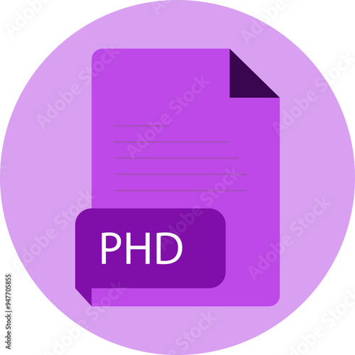 PHD File extension icon black color crisp corners circular shape