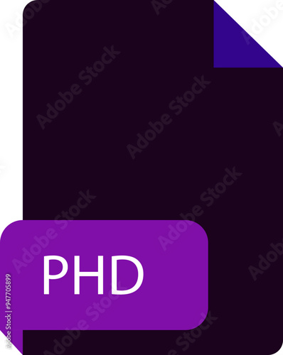 PHD file extension icon crisp corners grey colors