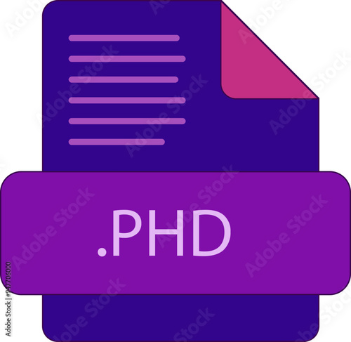 PHD File extention icon old minimal color fill