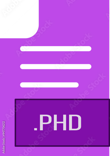 PHD File format icon rounded dashed outline