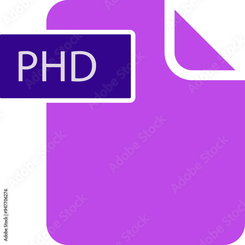 PHD File format icon rounded shapes and spacing
