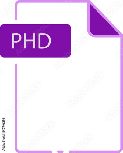 PHD File format minimal icon outline