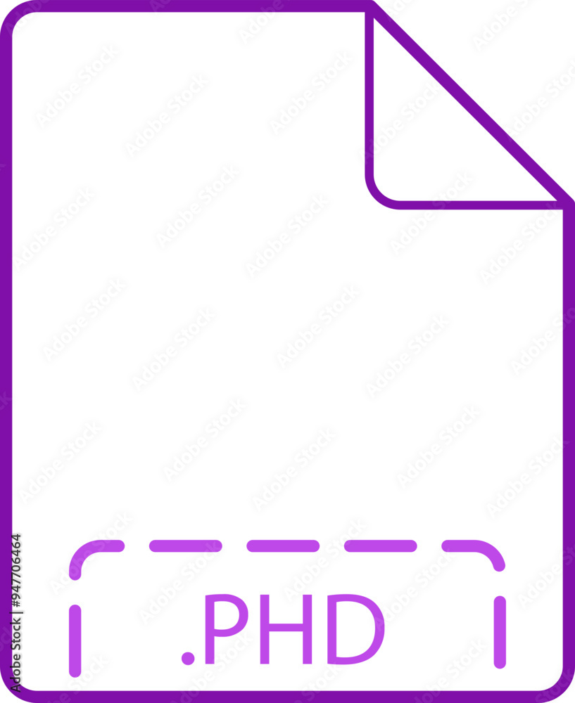 PHD File icon deep rounded outline PHD File icon deep rounded outline