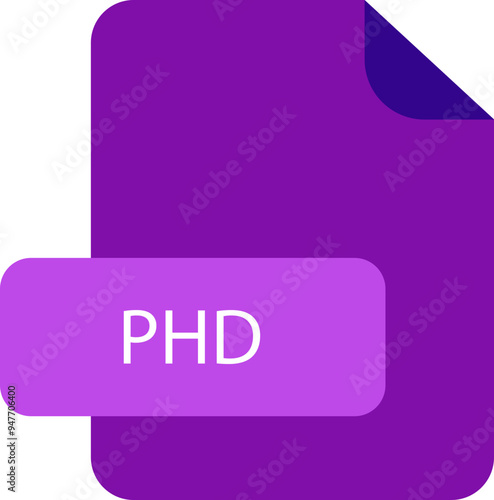 PHD File icon black fill and empty for symbol