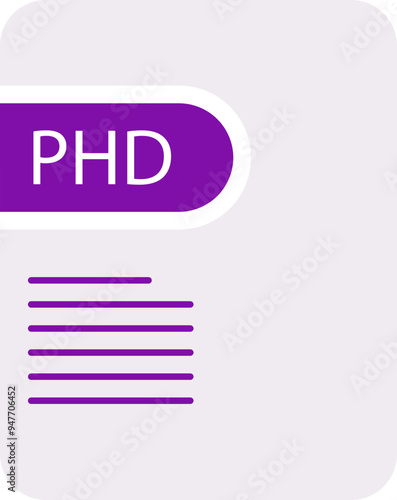 PHD File icon deep and minimal