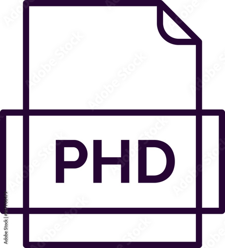 PHD File icon fill and outline crisp corners