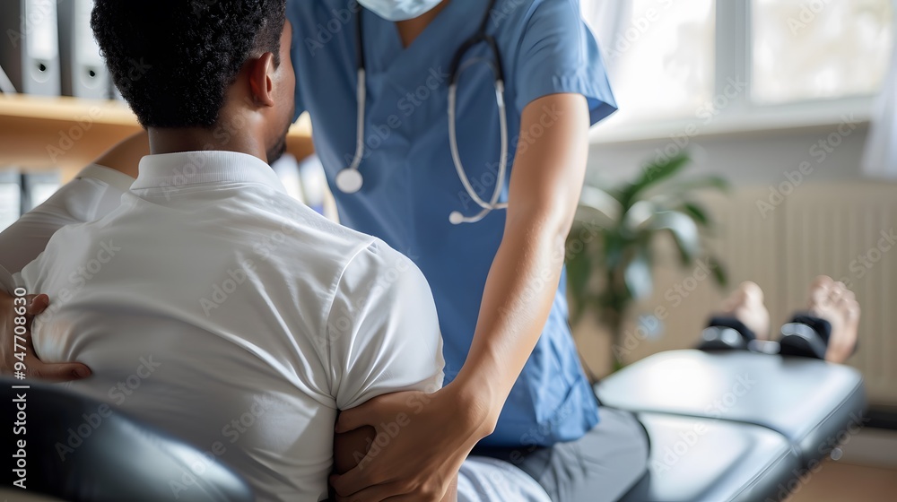Obraz premium Doctor Examining Patient's Back