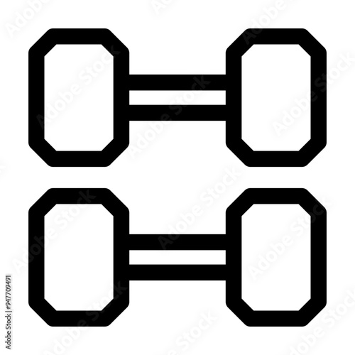Dumbbell Line Icon Vector