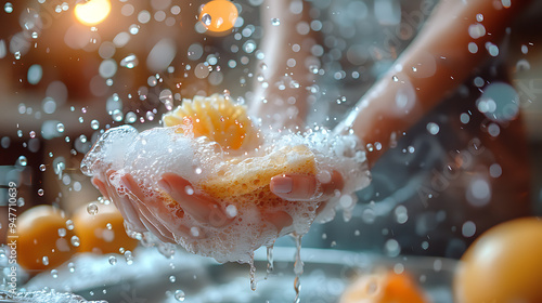 person washing hands