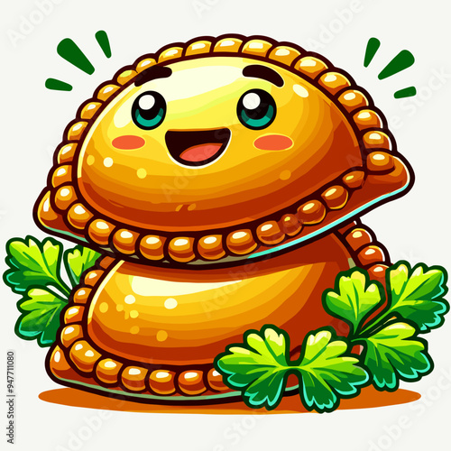 Kawaii Empanada Character - Cute Food Illustration