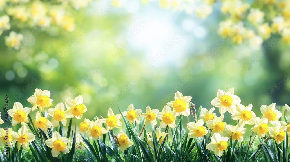 Vibrant Spring Flowers with Blurred Background Vibrant Spring Flowers with Blurred Background