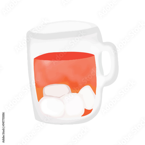 kawaii watercolor drink glass beer cartoon vector element. kawaii drink character