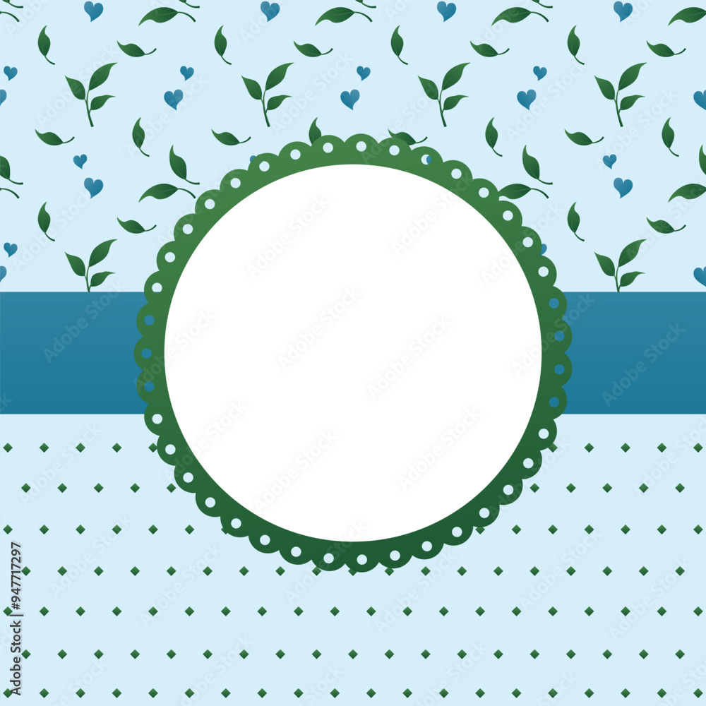 Vector soft blue leaves frame and poster seamless pattern background graphic design Vector soft blue leaves frame and poster seamless pattern background graphic design