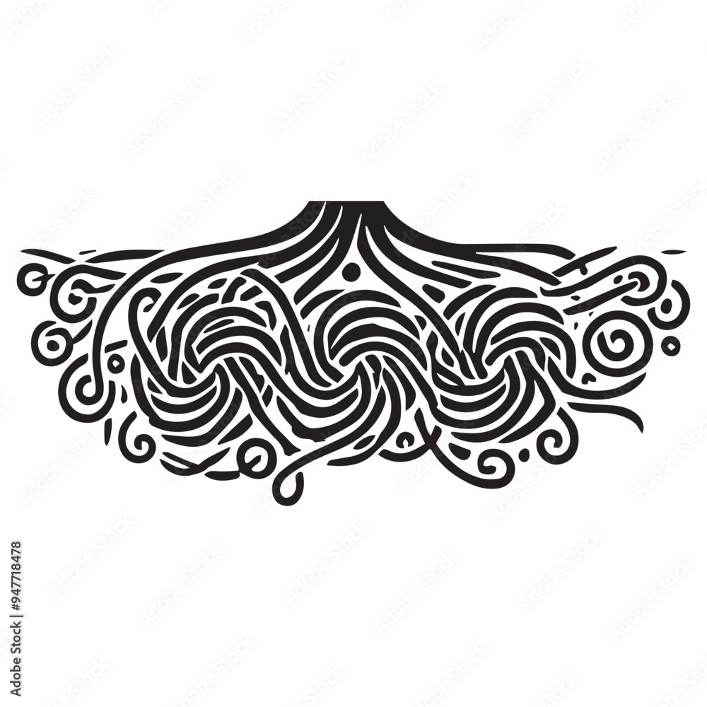 Root of the tree - Black Root structure silhouette, Plant root system, Roots illustration in black and white Root of the tree - Black Root structure silhouette, Plant root system, Roots illustration in black and white