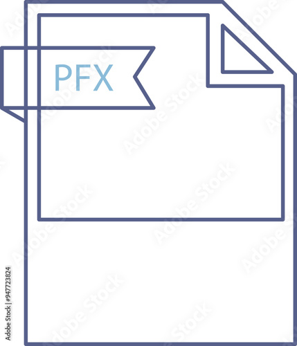 PFX File format icon black outline and light color text photo