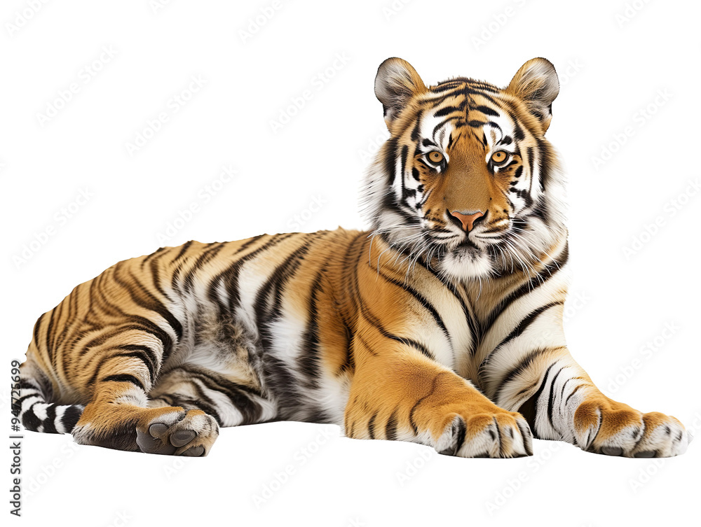 Obraz premium Isolated Tiger on Clear Transparent Background 