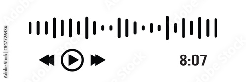 Sound waves collection. Analog and digital audio signal. Music equalizer. Interference voice recording. High frequency radio wave. Vector illustration in eps 10.