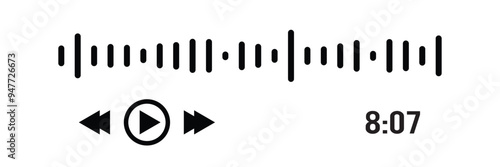 Sound waves collection. Analog and digital audio signal. Music equalizer. Interference voice recording. High frequency radio wave. Vector illustration in eps 10.
