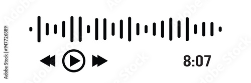 Sound waves collection. Analog and digital audio signal. Music equalizer. Interference voice recording. High frequency radio wave. Vector illustration in eps 10.