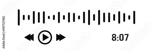 Sound waves collection. Analog and digital audio signal. Music equalizer. Interference voice recording. High frequency radio wave. Vector illustration in eps 10.