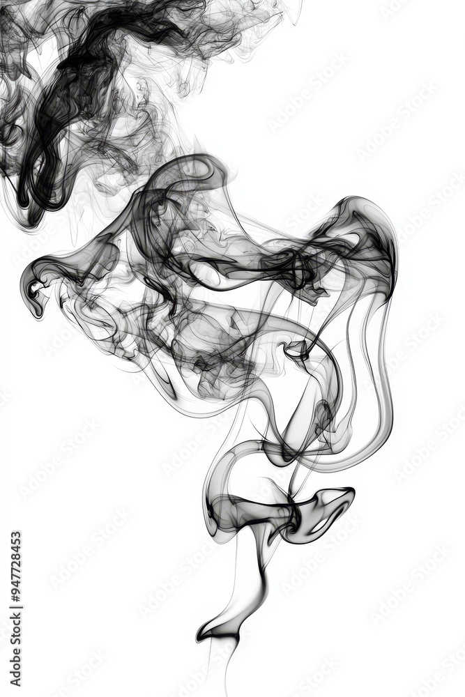 Obraz premium Dripping liquid smoke on a transparent background, abstract future 3D texture