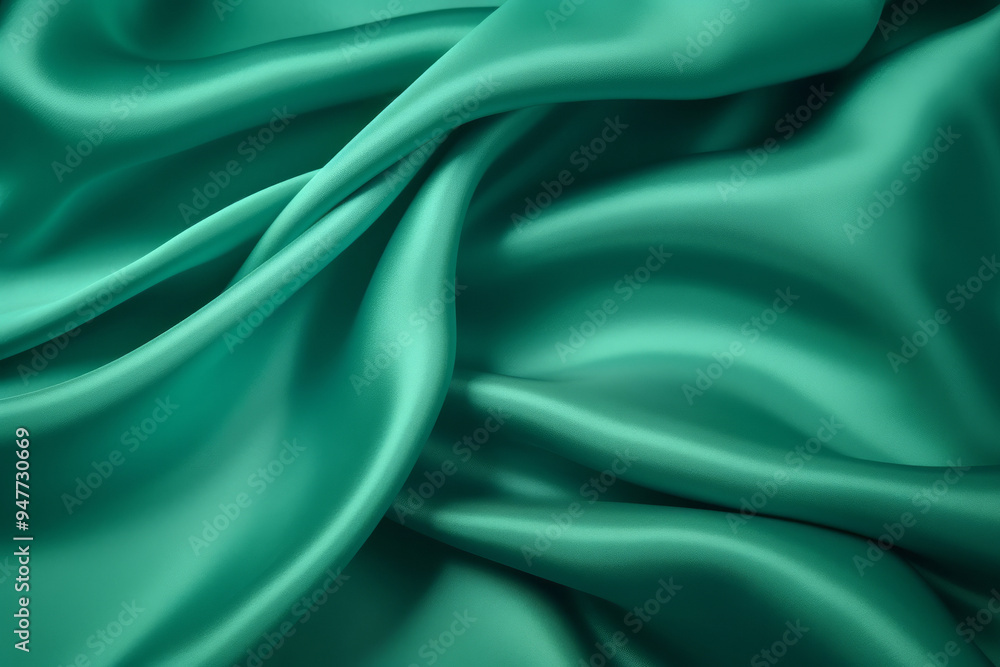 Fototapeta premium Processed collage of emerald green silk surface texture. Background for banner, backdrop