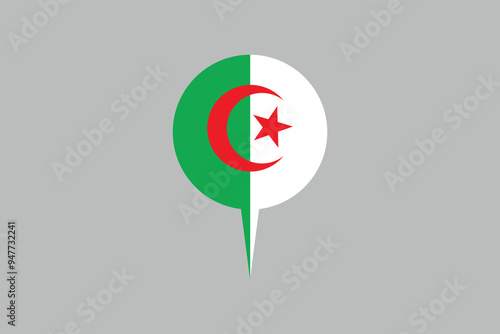 Free Download Algerian flag with Algeria location sign - GFXLoad