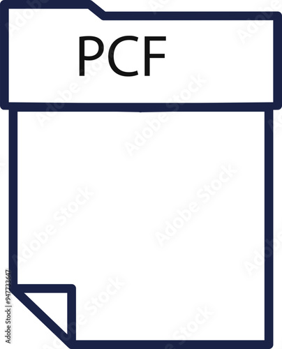 PCF File format minimal icon with thick outline photo