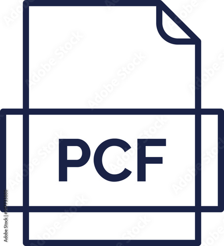 PCF File icon thick outline rounded corners photo