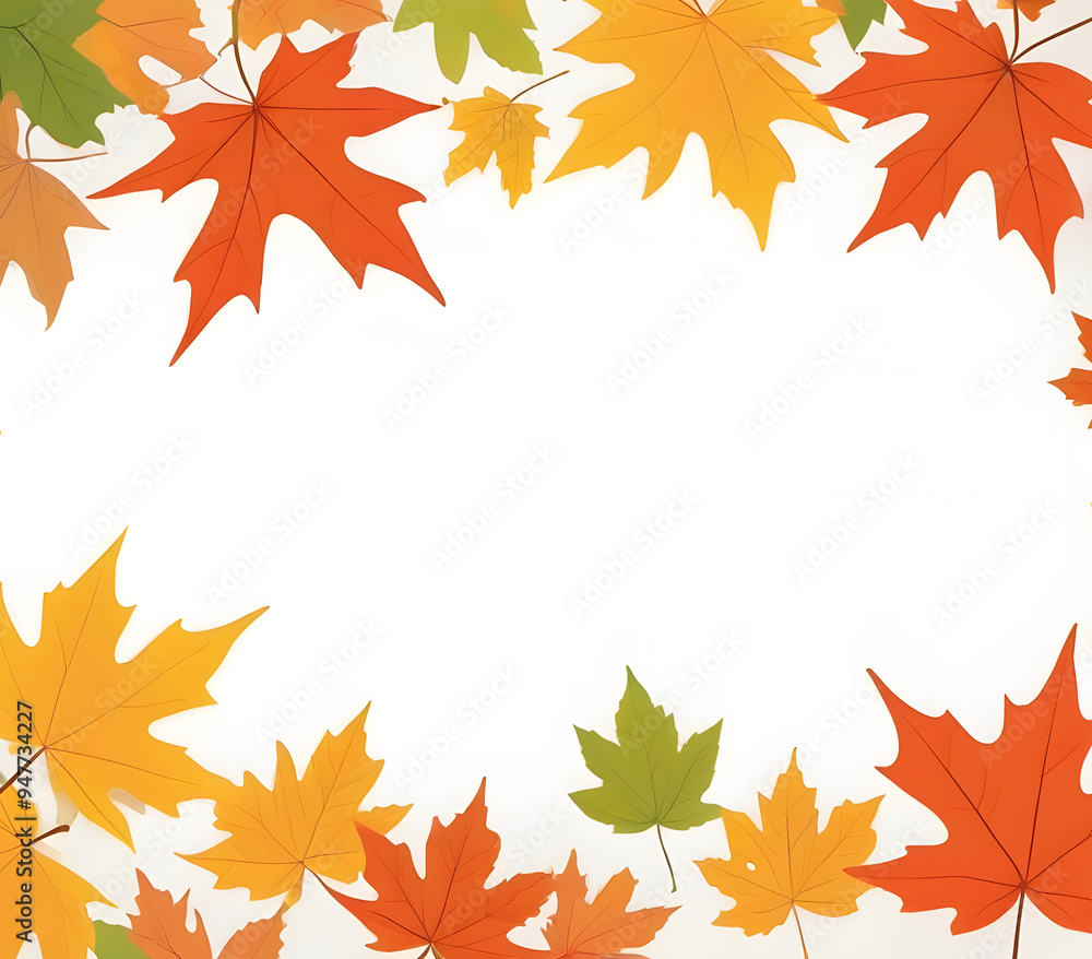 Fototapeta premium autumn leaves, Fallen leaves, illustration, background, Generative AI