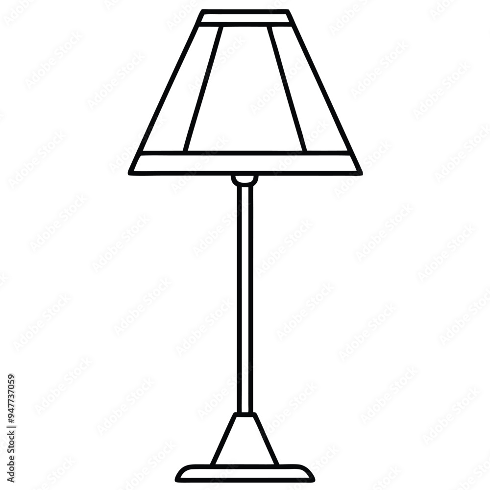 Floor Lamp isolated Vector Cartoon png on white background Floor Lamp isolated Vector Cartoon png on white background