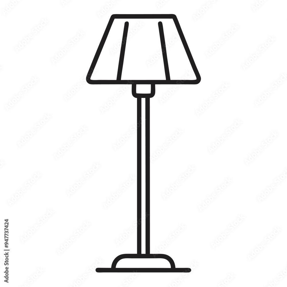 Floor Lamp isolated Vector Cartoon png on white background Floor Lamp isolated Vector Cartoon png on white background